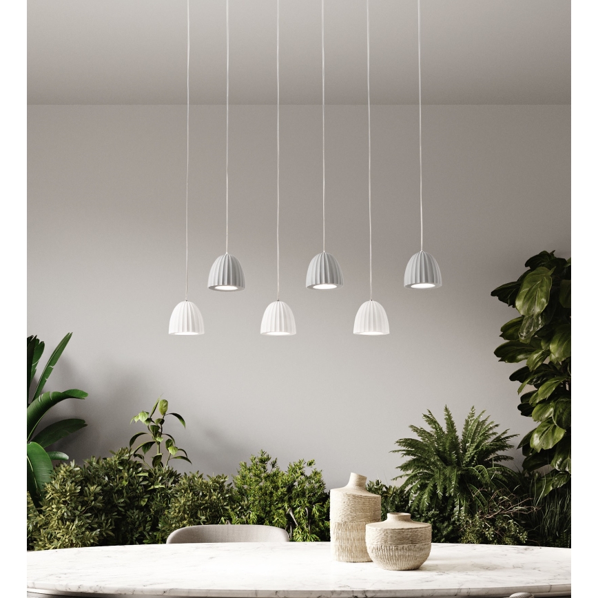 Ondaluce - Lampada a sospensione su cavo CONCRETE 1xGU10/7,5W/230V Ø 10,5 cm cemento bianco