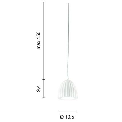 Ondaluce - Lampada a sospensione su cavo CONCRETE 1xGU10/7,5W/230V Ø 10,5 cm cemento bianco