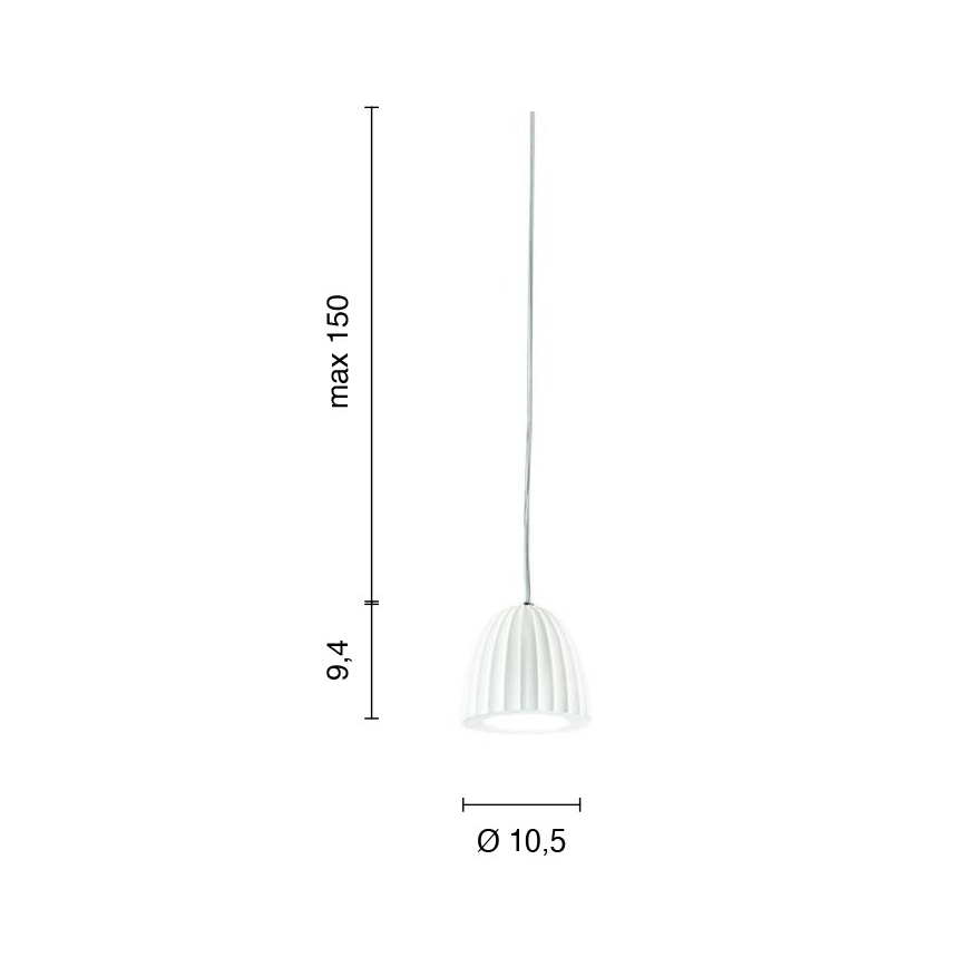 Ondaluce - Lampada a sospensione su cavo CONCRETE 1xGU10/7,5W/230V Ø 10,5 cm cemento bianco