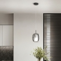 Ondaluce - Lampada a sospensione THELMA 1xE27/15W/230V Ø 19,5 cm nero/grigio fumé