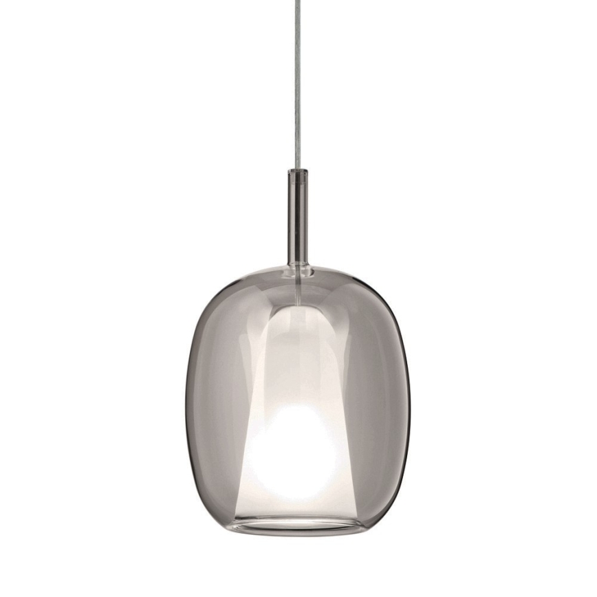 Ondaluce - Lampada a sospensione THELMA 1xE27/15W/230V Ø 19,5 cm nero/grigio fumé