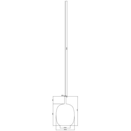 Ondaluce - Lampada a sospensione THELMA 1xE27/15W/230V Ø 19,5 cm nero/grigio fumé