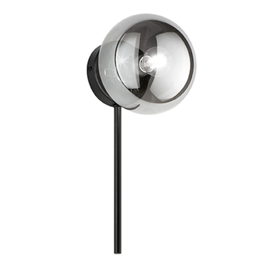 Ondaluce - Lampada da parete JEWEL 1xE14/10W/230V nero/nero fumé