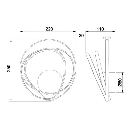 Ondaluce - Lampada da parete LED GOLDEN LED/23W/230V dorata