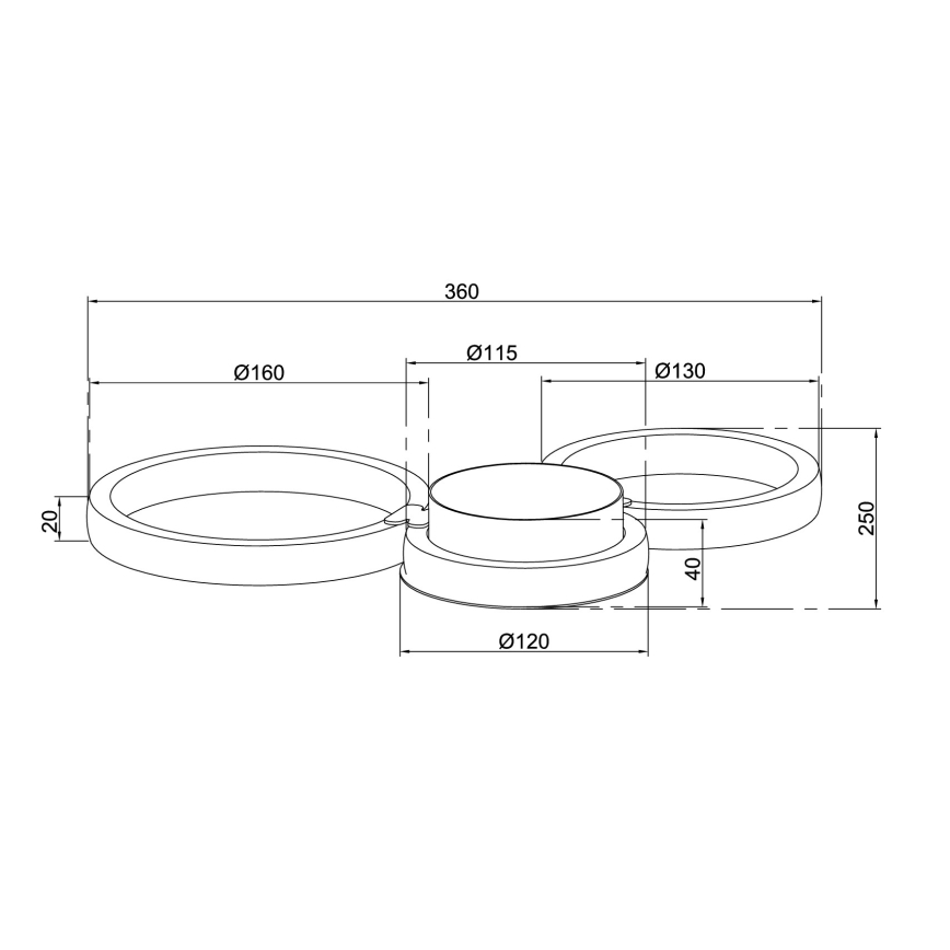 Ondaluce - Lampada da parete LED POIS LED/20W/230V dorata