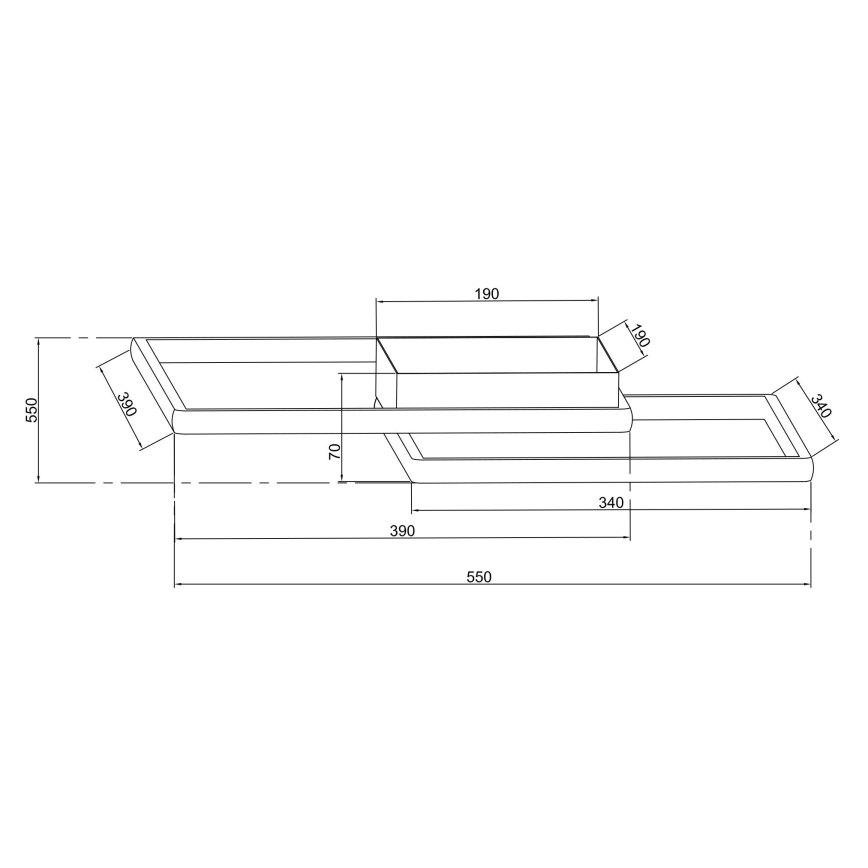 Ondaluce - Lampada da soffitto LED dimmerabile DOWEL LED/46W/230V 55x55 cm dorata