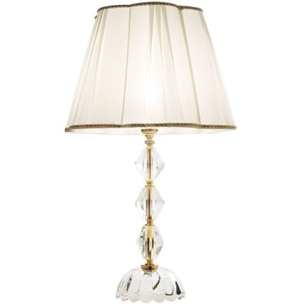 Ondaluce - Lampada da tavolo in cristallo BRIGIDA 1xE27/15W/230V crema/trasparente