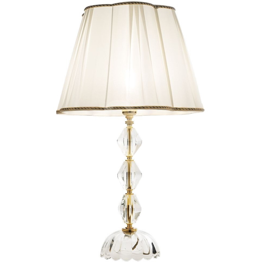 Ondaluce - Lampada da tavolo in cristallo BRIGIDA 1xE27/15W/230V crema/trasparente