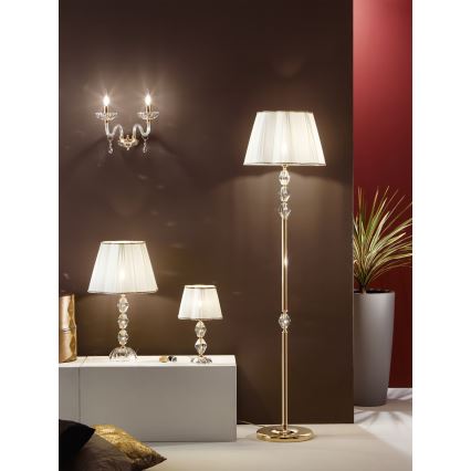 Ondaluce - Lampada da tavolo in cristallo BRIGIDA 1xE27/15W/230V crema/trasparente