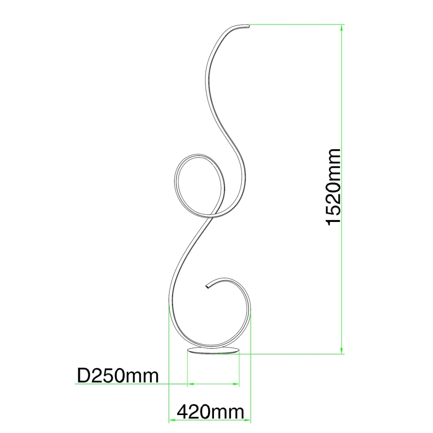 Ondaluce - Lampada da terra dimmerabile a LED FLOK LED/44W/230V bianca