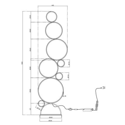Ondaluce - Lampada da terra dimmerabile a LED POIS LED/52W/230V 160 cm argento
