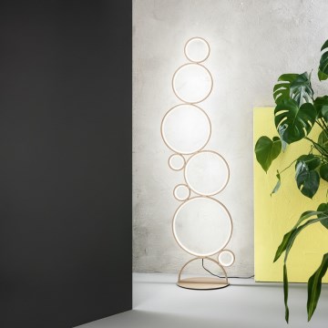 Ondaluce - Lampada da terra dimmerabile a LED POIS LED/52W/230V oro