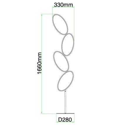 Ondaluce - Lampada da terra dimmerabile RICE LED/38W/230V dorata