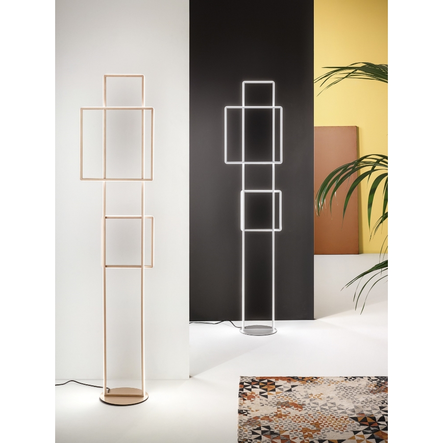 Ondaluce - Lampada da terra LED dimmerabile DOWEL LED/77W/230V dorata