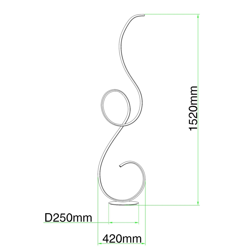 Ondaluce - Lampada da terra LED dimmerabile FLOK LED/44W/230V 152 cm bianca
