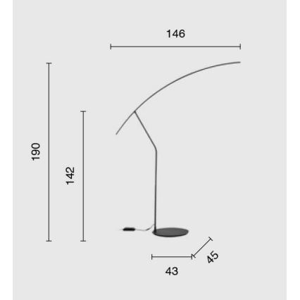 Ondaluce - Lampada da terra LED dimmerabile FOLAGA LED/30W/230V 190 cm nera