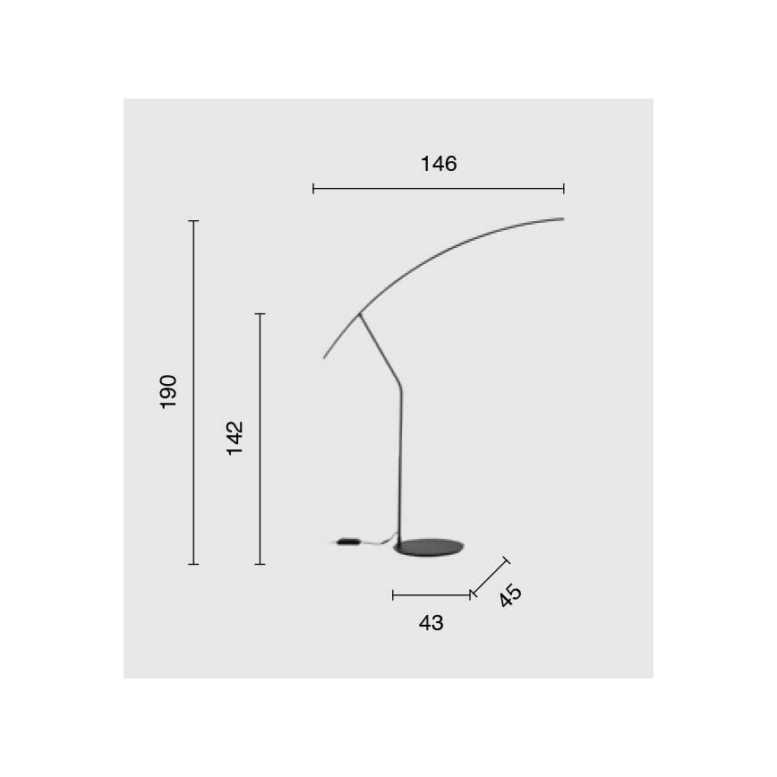 Ondaluce - Lampada da terra LED dimmerabile FOLAGA LED/30W/230V 190 cm nera
