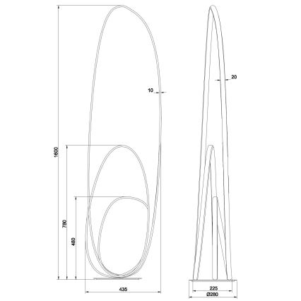 Ondaluce - Lampada da terra LED dimmerabile GOLDEN LED/45W/230V, dorata