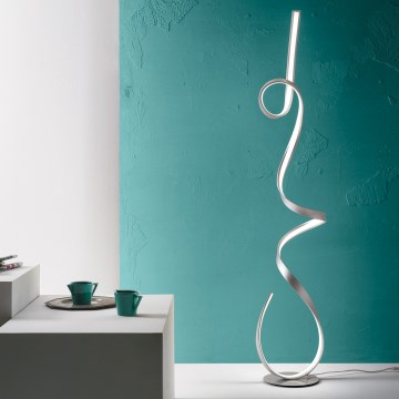 Ondaluce - Lampada da terra LED dimmerabile LUMEN LED/30W/230V 160 cm colore argento