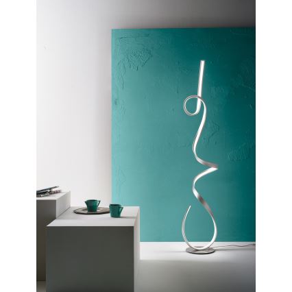 Ondaluce - Lampada da terra LED dimmerabile LUMEN LED/30W/230V 160 cm colore argento
