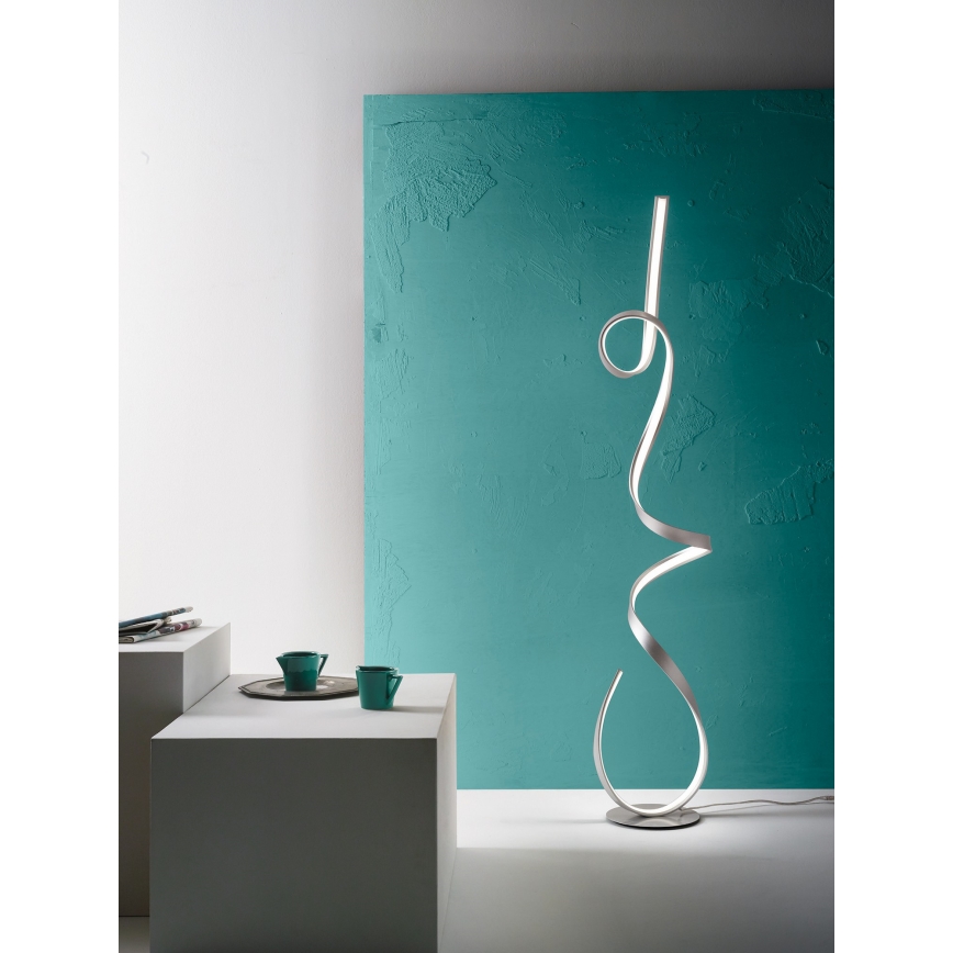 Ondaluce - Lampada da terra LED dimmerabile LUMEN LED/30W/230V 160 cm colore argento