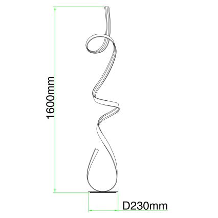 Ondaluce - Lampada da terra LED dimmerabile LUMEN LED/30W/230V 160 cm colore argento