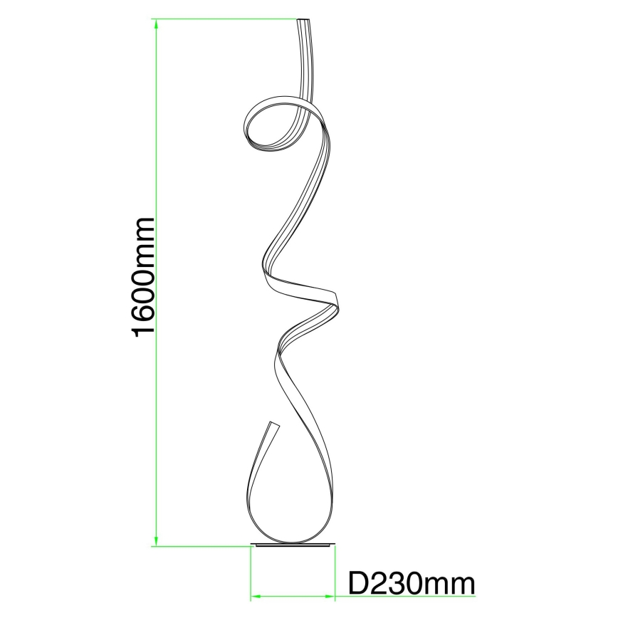 Ondaluce - Lampada da terra LED dimmerabile LUMEN LED/30W/230V 160 cm colore argento