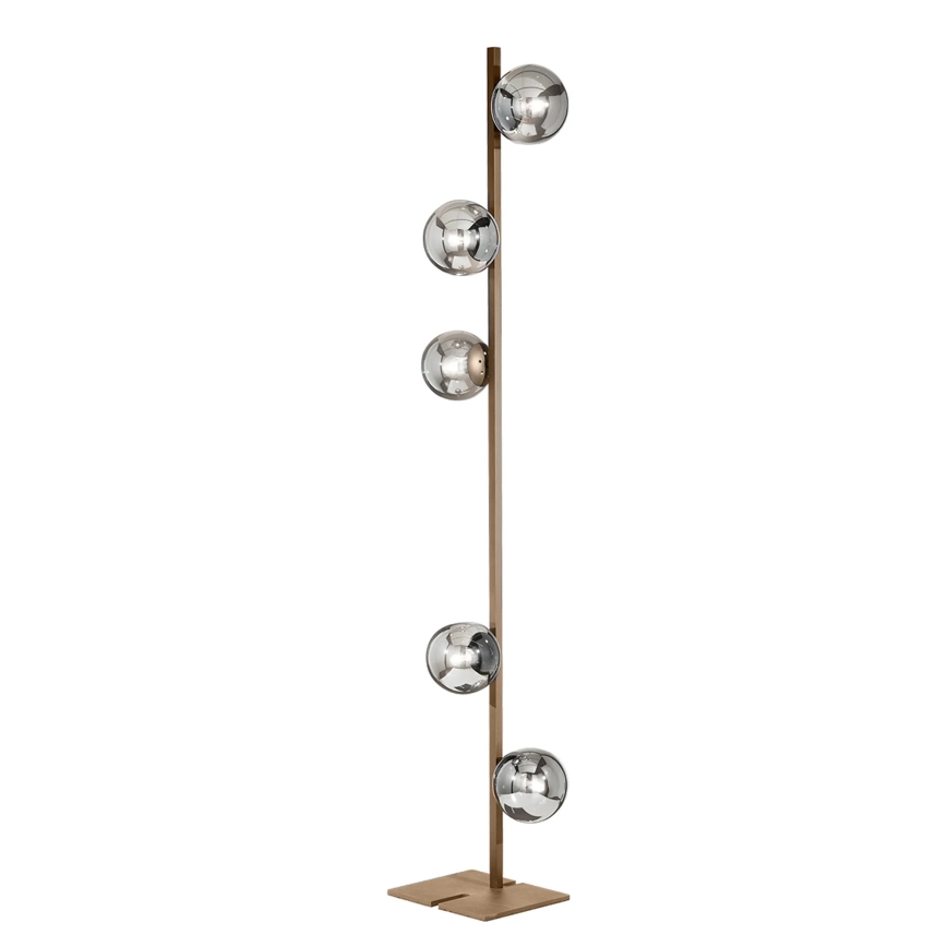 Ondaluce - Lampada da terra MONILE 5x E14/10W/230V 170 cm oro/bianco