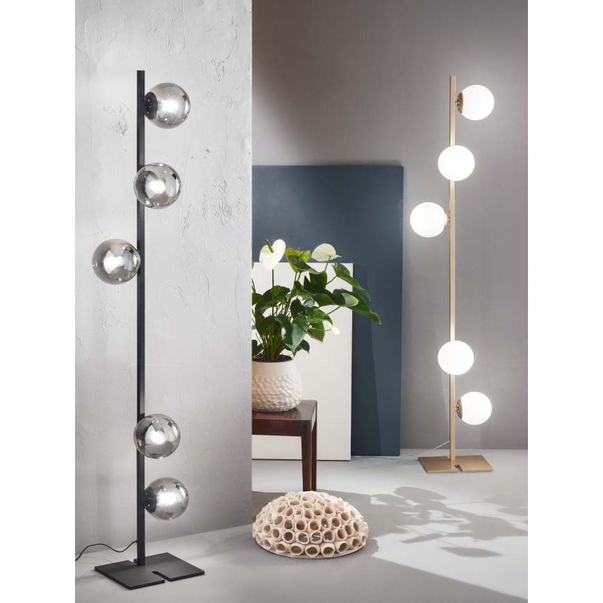 Ondaluce - Lampada da terra MONILE 5x E14/10W/230V 170 cm oro/bianco
