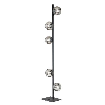Ondaluce - Lampada da terra MONILE 5xE14/10W/230V 170 cm nero/fumé