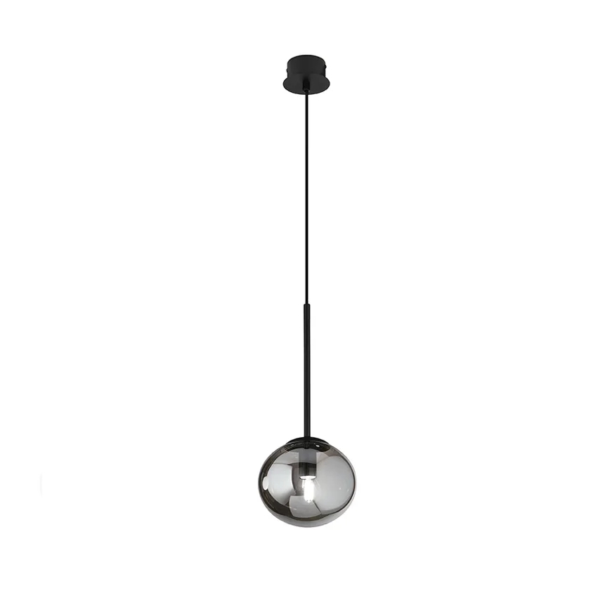 Ondaluce - Lampadario a cavo JEWEL 1xE14/10W/230V Ø 17 cm nero fumé