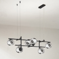 Ondaluce - Lampadario a cavo JEWEL 6xE14/10W/230V nero/fumé