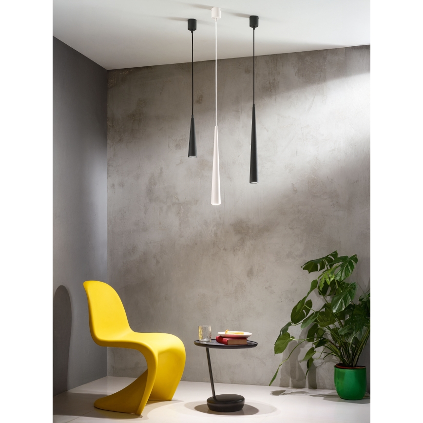 Ondaluce - Lampadario a cavo NOA 1xGU10/20W/230V Ø 5,5 cm nero