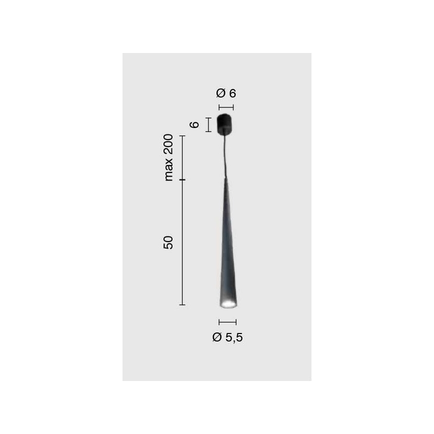 Ondaluce - Lampadario a cavo NOA 1xGU10/20W/230V Ø 5,5 cm nero