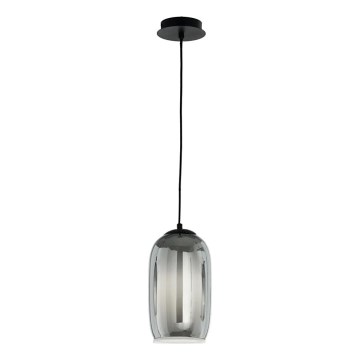 Ondaluce - Lampadario a sospensione con cavo BONNIE 1xE27/15W/230V Ø 15,5 cm nero/fumé