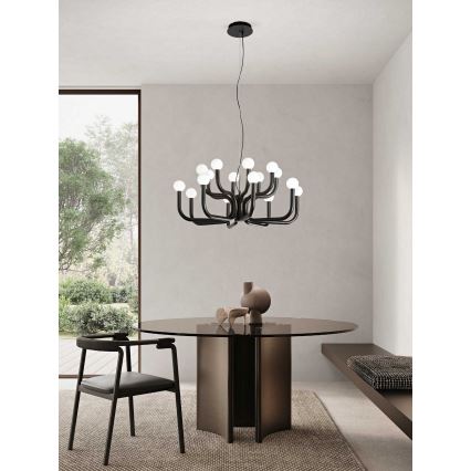 Ondaluce - Lampadario a sospensione con cavo DERBY 16xG9/7W/230V Ø 81,5 cm nero
