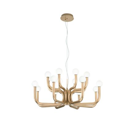 Ondaluce - Lampadario a sospensione con cavo DERBY 16xG9/7W/230V Ø 81,5 cm oro
