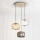 Ondaluce - Lampadario a sospensione con cavo ODETTE 3xE14/10W/230V Ø 43 cm oro/fumo multicolore