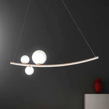 Ondaluce - Lampadario a sospensione dimmerabile a LED con cavo ALTALENA LED/48W/230V dorato