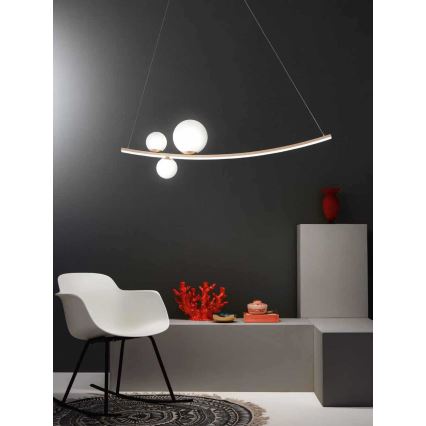 Ondaluce - Lampadario a sospensione dimmerabile a LED con cavo ALTALENA LED/48W/230V dorato