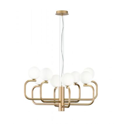 Ondaluce - Lampadario a sospensione JEPPY 8xG9/7W/230V Ø 78,5 cm oro/bianco