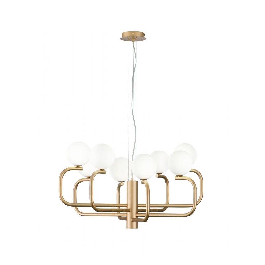 Ondaluce - Lampadario a sospensione JEPPY 8xG9/7W/230V Ø 78,5 cm oro/bianco