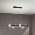 Ondaluce - Lampadario a sospensione MONILE 6xE14/10W/230V nero/nero fumé