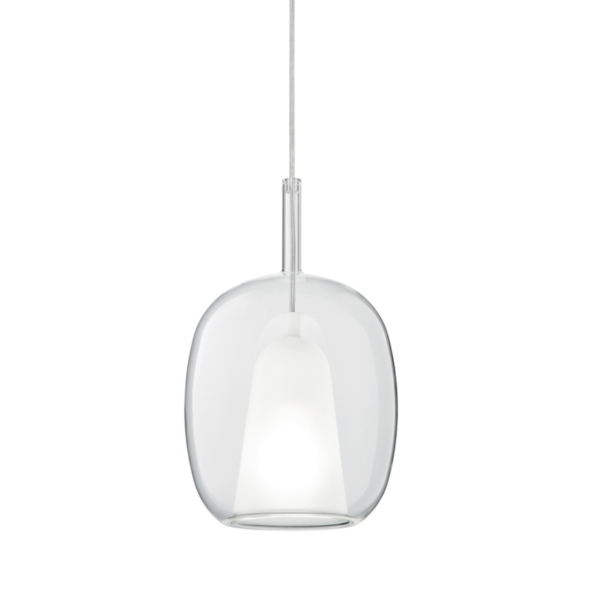 Ondaluce - Lampadario a sospensione su cavo THELMA 1xE27/15W/230V Ø 19,5 cm dorato/trasparente