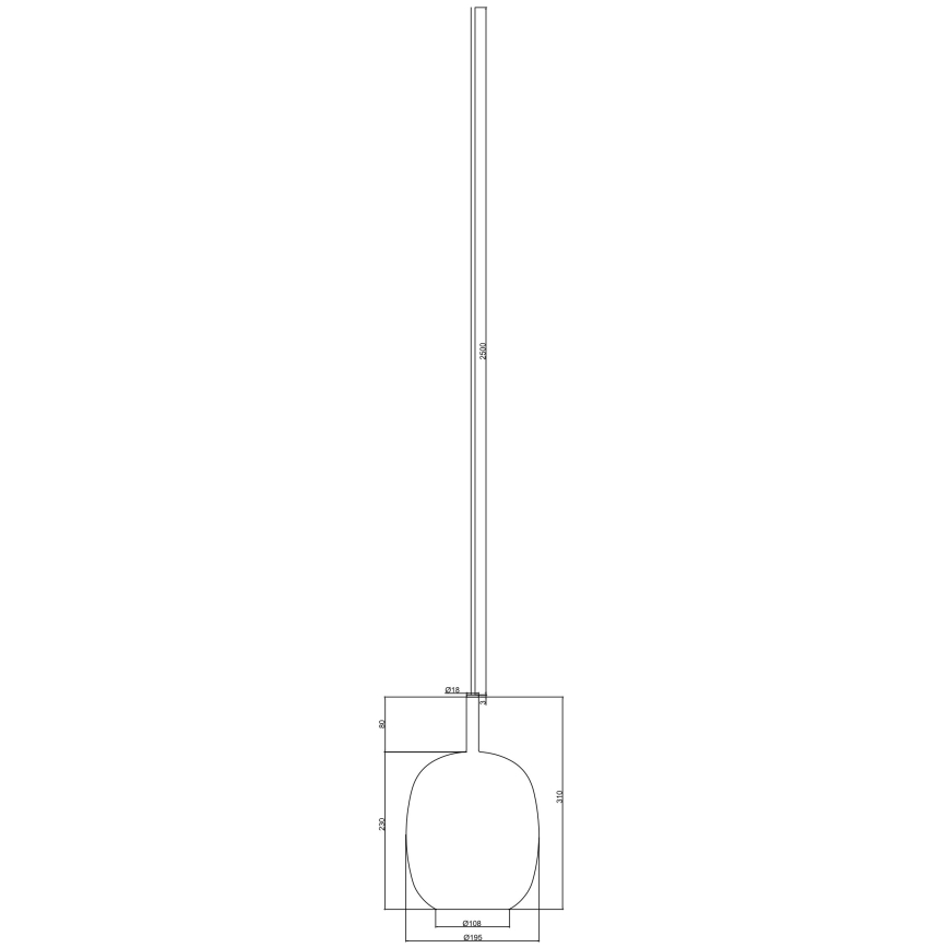 Ondaluce - Lampadario a sospensione su cavo THELMA 1xE27/15W/230V Ø 19,5 cm dorato/trasparente