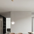 Ondaluce - Lampadario a sospensione su cavo THELMA 1xE27/15W/230V Ø 25 cm oro/trasparente