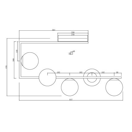 Ondaluce - Lampadario a stelo MONILE 5xE14/10W/230V nero/fumé