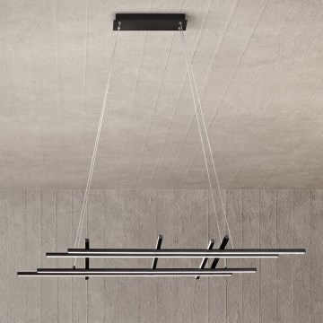 Ondaluce - Lampadario dimmerabile a sospensione su cavo MOVIDA LED/114W/230V nero