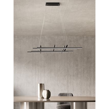 Ondaluce - Lampadario dimmerabile a sospensione su cavo MOVIDA LED/114W/230V nero