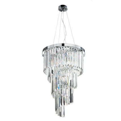 Ondaluce - Lampadario di cristallo a sospensione ALEXANDER 7xE14/10W/230V Ø 40 cm cromo lucido